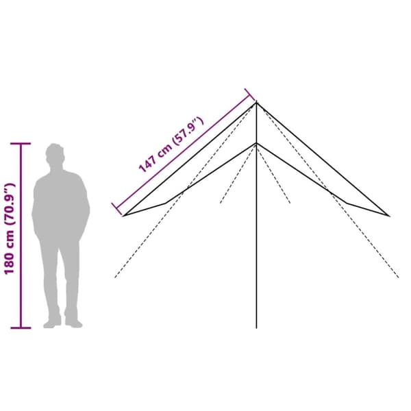 vidaXL Campingpresenning blå 400x294 cm vanntett