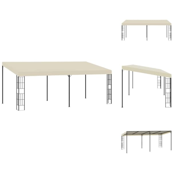 Festtelte & havepavilloner - Living vægmonteret pavillon 3x6 m stof cremefarvet