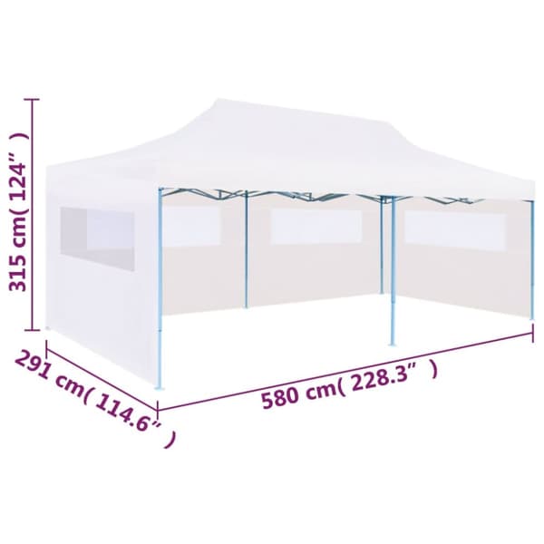 Pop-Up hopfällbart partytält med sidoväggar 3x6 m stål vit - Partytält - Festtält - Home & Living