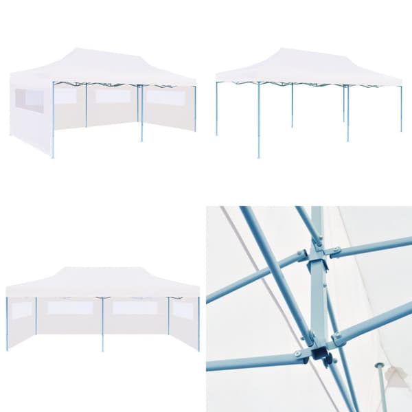 Pop op-festtelt 3x6 m med sidevægge foldbart stål hvid - Festtelt - Festtelte - Home & Living