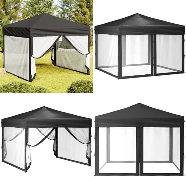 Foldbart festtelt med sidevægge 3x3 m antracitgrå - Festtelt - Festtelte - Home & Living