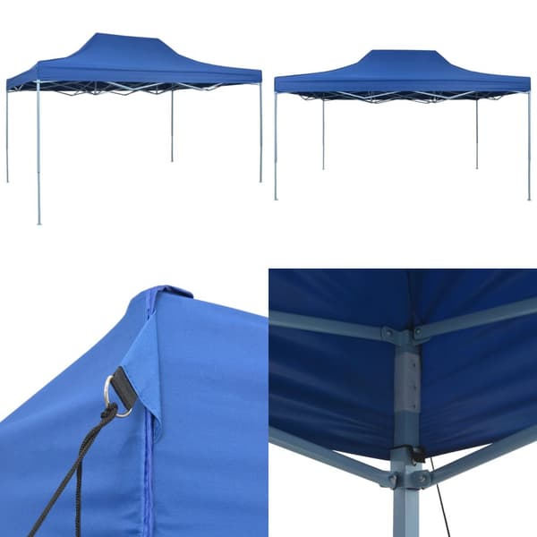 Hopfällbart partytält 3x4 m stål blå - Partytält - Festtält - Home & Living
