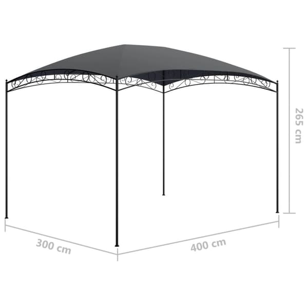 Havepavillon 3x4x2,65 m 180 g/m² antracitgrå -  - Home & Living