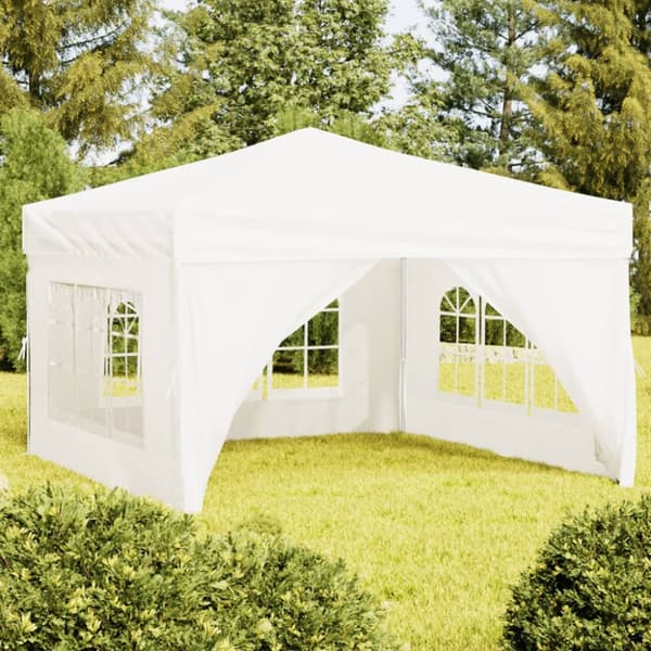 Kokoontaittuva juhlateltta sivuseinillä valkoinen 3x3 m - Juhlateltta - Juhlateltat - Home & Living