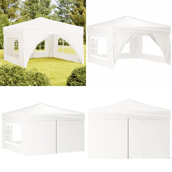 Kokoontaittuva juhlateltta sivuseinillä valkoinen 3x3 m - Juhlateltta - Juhlateltat - Home & Living