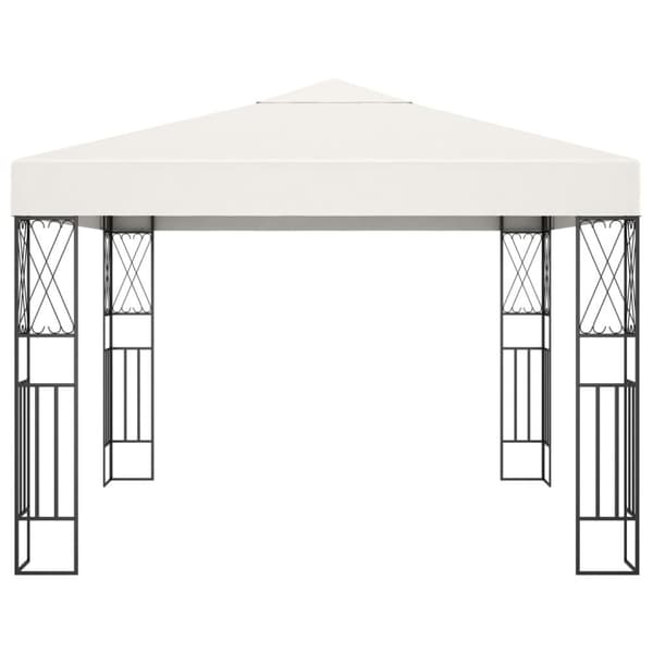 Paviljong med ljusslinga LED 3x3 m gräddvit tyg - Paviljong - Paviljonger - Home & Living