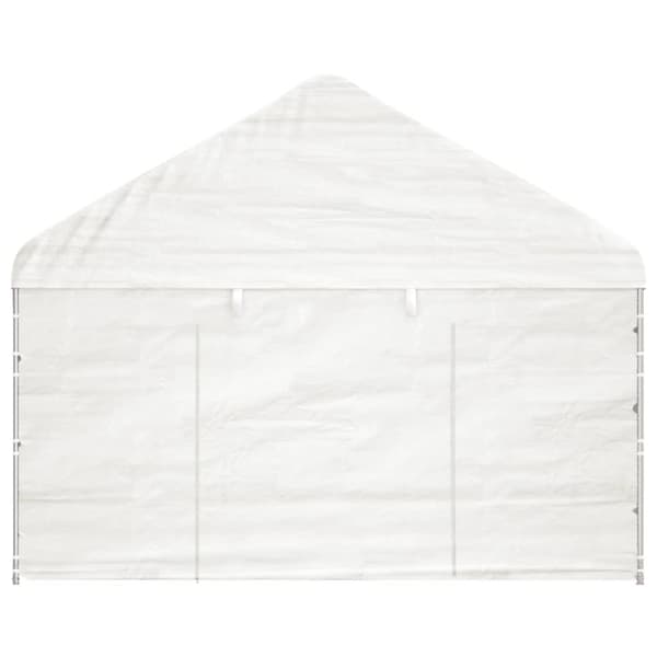 Pavillon med tag 4,46x4,08x3,22 m polyethylen hvid - Pavillon - Pavilloner - Home & Living