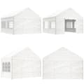 Miniatyrbillede 1 af 9: Pavillon med tag 4,46x4,08x3,22 m polyethylen hvid - Pavillon - Pavilloner - Home & Living