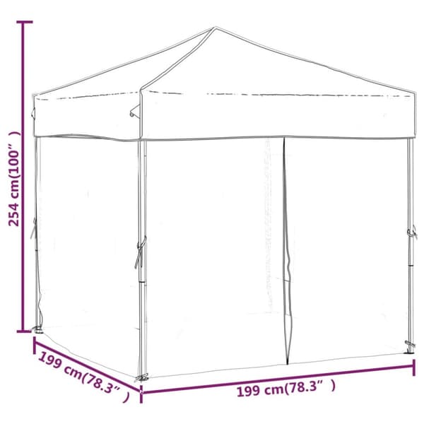 Kokoontaittuva juhlateltta sivuseinillä sininen 2x2 m - Juhlateltta - Juhlateltat - Home & Living