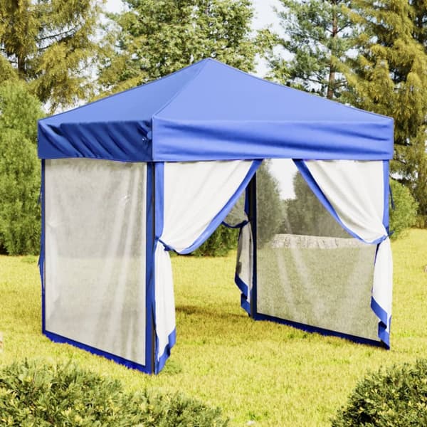 Kokoontaittuva juhlateltta sivuseinillä sininen 2x2 m - Juhlateltta - Juhlateltat - Home & Living
