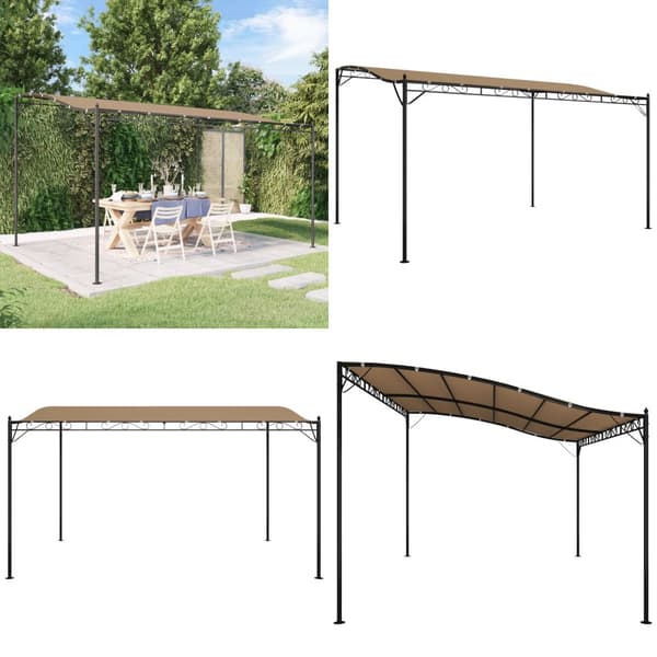 Baldakin 4x3 m 180 g/m² stof og stål gråbrun - Baldakin - Baldakiner - Home & Living