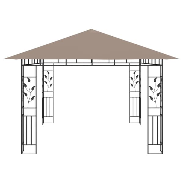 Pavillon med myggenet 4x3x2,73 m 180 g/m² gråbrun - Pavillon - Pavilloner - Home & Living