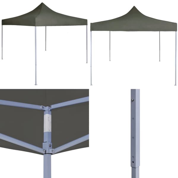 Foldbart festtelt 2 x 2 m stål antracitgrå - Festtelt - Festtelte - Home & Living