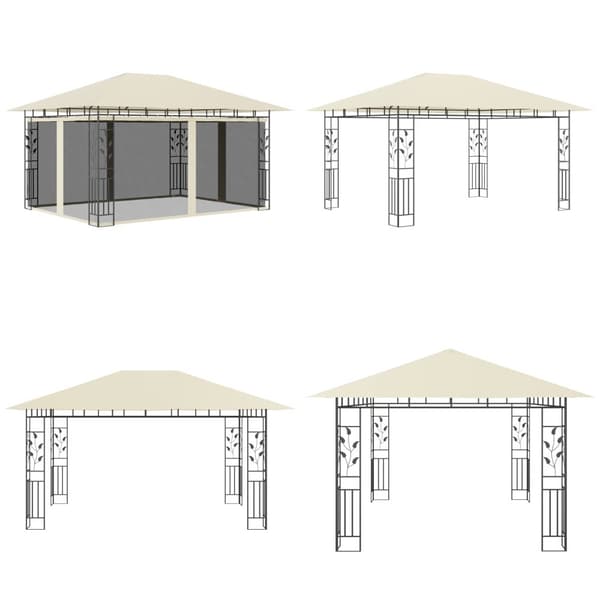 Huvimaja hyttysverkolla 4x3x2,73 m kerma 180 g/m² - Puutarhan Huvimaja - Puutarhan Huvimajat - Home & Living