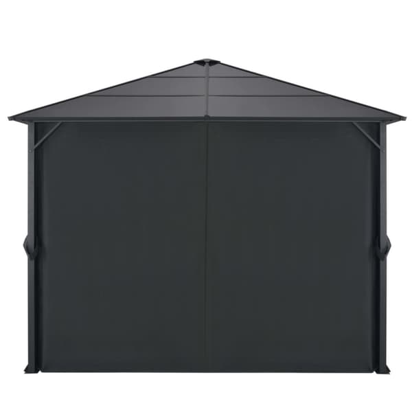 Pavillon med gardin aluminium 3 x 3 m sort - Pavillon - Pavilloner - Home & Living