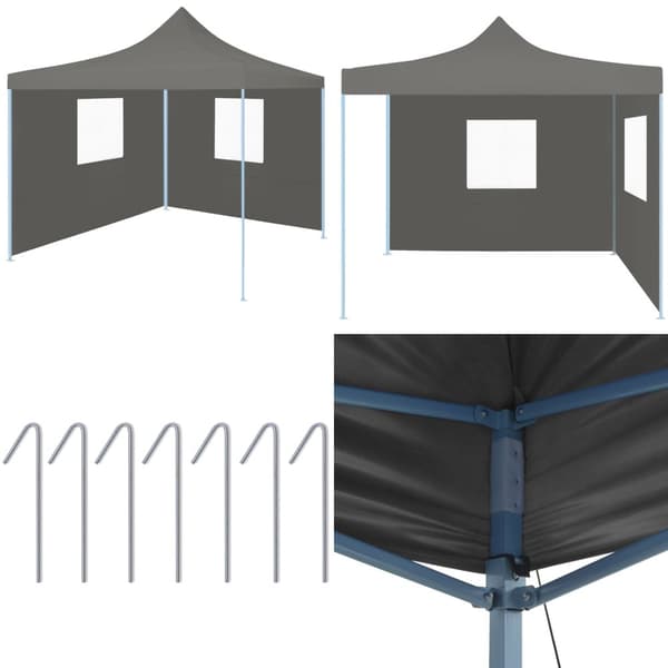Foldbart festtelt pop-up med 2 sidevægge 3 x 3 m antracitgrå - Festtelt - Festtelte - Home & Living