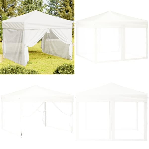 Foldbart festtelt med sidevægge 3x3 m hvid - Festtelt - Festtelte - Home & Living