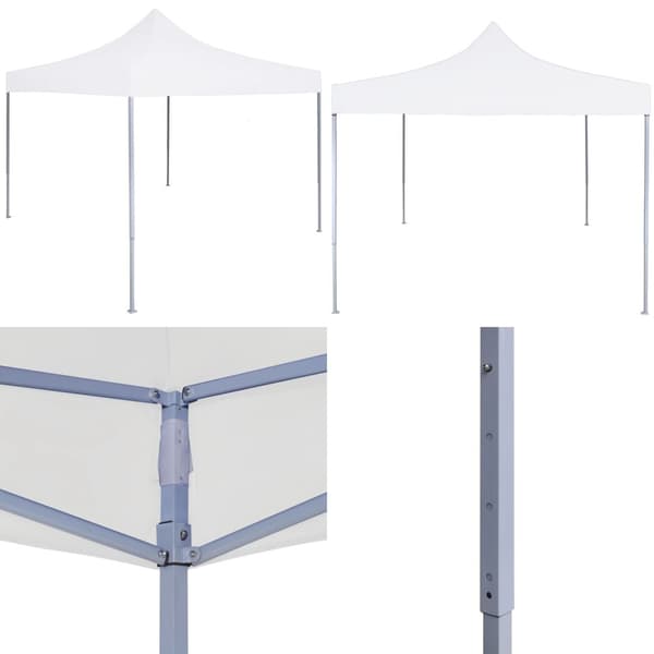 Foldbart festtelt 3 x 3 m stål hvid - Festtelt - Festtelte - Home & Living