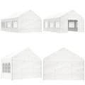 Miniatyrbillede 1 af 9: Pavillon med tag 6,69x4,08x3,22 m polyethylen hvid - Pavillon - Pavilloner - Home & Living