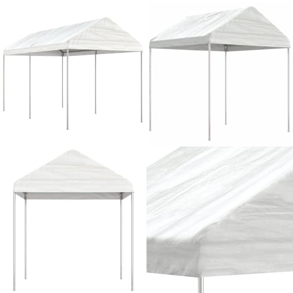 Pavillon med tag 4,46x2,28x2,69 m polyethylen hvid - Pavillon - Pavilloner - Home & Living
