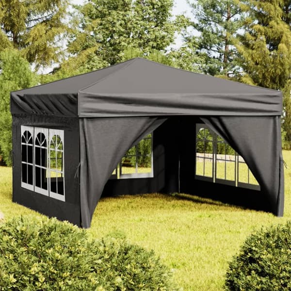 Hopfällbart partytält med sidoväggar antracit 3x3 m - Partytält - Party Tält - Home & Living
