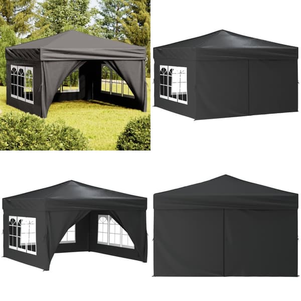 Foldbart festtelt med sidevægge 3x3 m antracitgrå - Festtelt - Festtelte - Home & Living