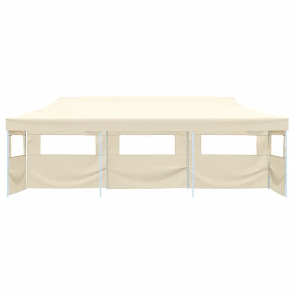 Pop-Up hopfällbart partytält med 5 sidoväggar 3x9 m gräddvit - Partytält - Festtält - Home & Living