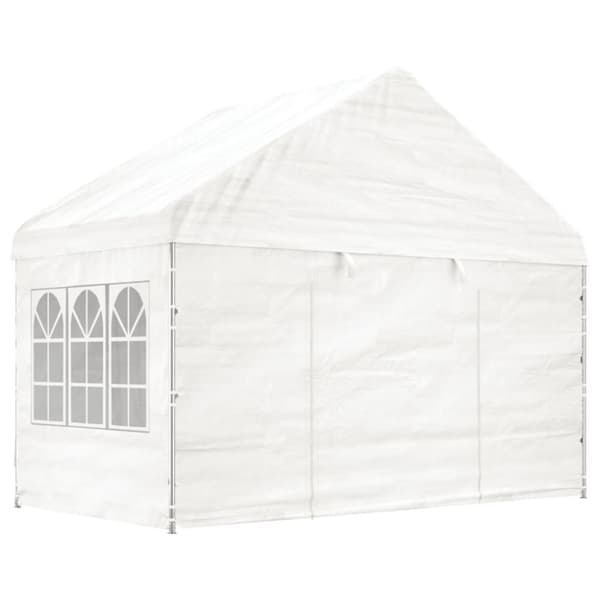 Pavillon med tag 8,92x4,08x3,22 m polyethylen hvid - Pavillon - Pavilloner - Home & Living