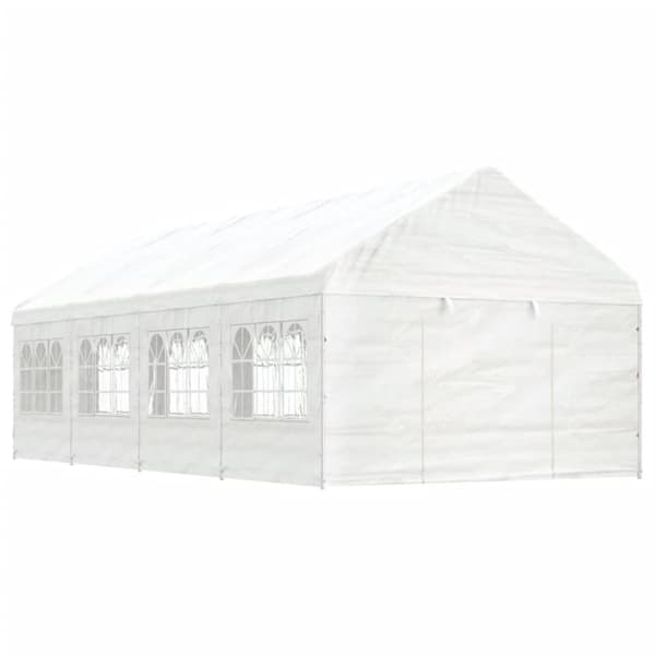 Pavillon med tag 8,92x4,08x3,22 m polyethylen hvid - Pavillon - Pavilloner - Home & Living