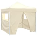 Miniatyrbillede 2 af 11: Foldbart telt cremefarvet 3 x 3 m med 4 vægge - Havetelt - Havetelte - Home & Living