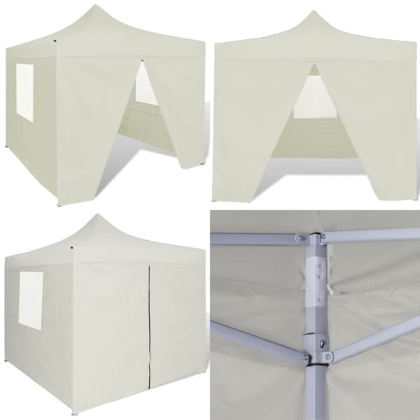 Foldbart telt cremefarvet 3 x 3 m med 4 vægge - Havetelt - Havetelte - Home & Living