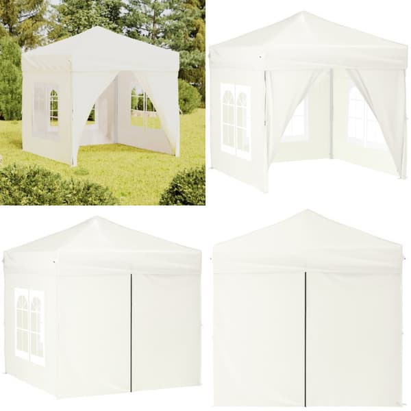 Foldbart festtelt med sidevægge 2x2 m cremefarvet - Festtelt - Festtelte - Home & Living