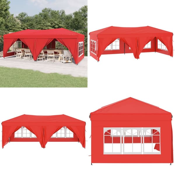 Foldbart festtelt med sidevægge 3x6 m rød - Festtelt - Festtelte - Home & Living