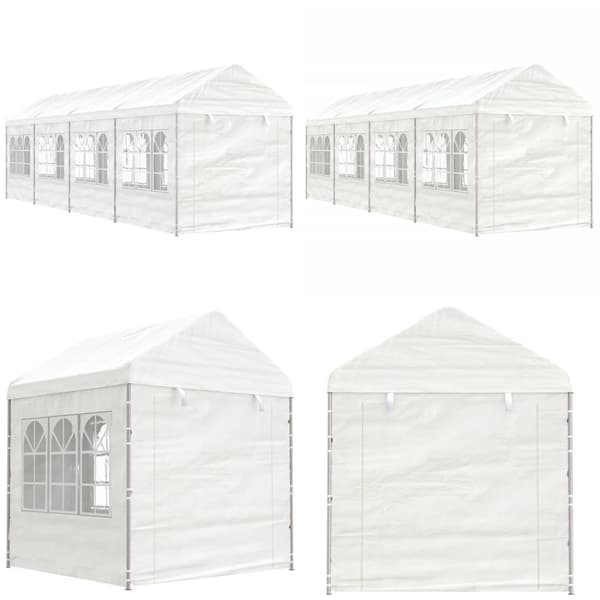 Pavillon med tag 8,92x2,28x2,69 m polyethylen hvid - Pavillon - Pavilloner - Home & Living