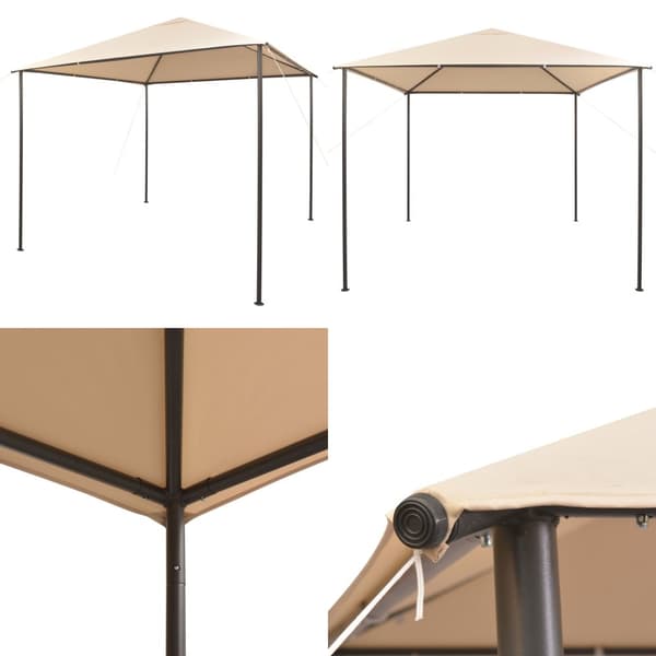 Pavillon med baldakin 3x3 m stål beige - Pavillon - Pavilloner - Home & Living