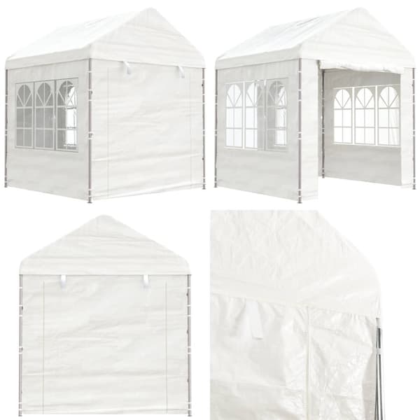 Pavillon med tag 2,28x2,23x2,69 m polyethylen hvid - Pavillon - Pavilloner - Home & Living