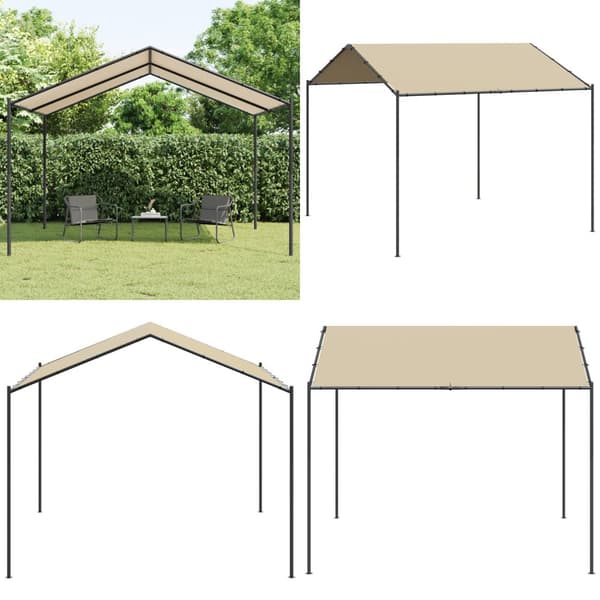 Paviljong beige 4x4 m stål och tyg - Tält - Trädgårdstält - Home & Living