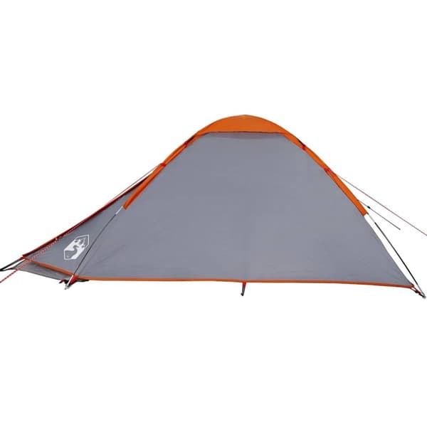 vidaXL Kuppeltelt for camping 2 personer grå og oransje vanntett