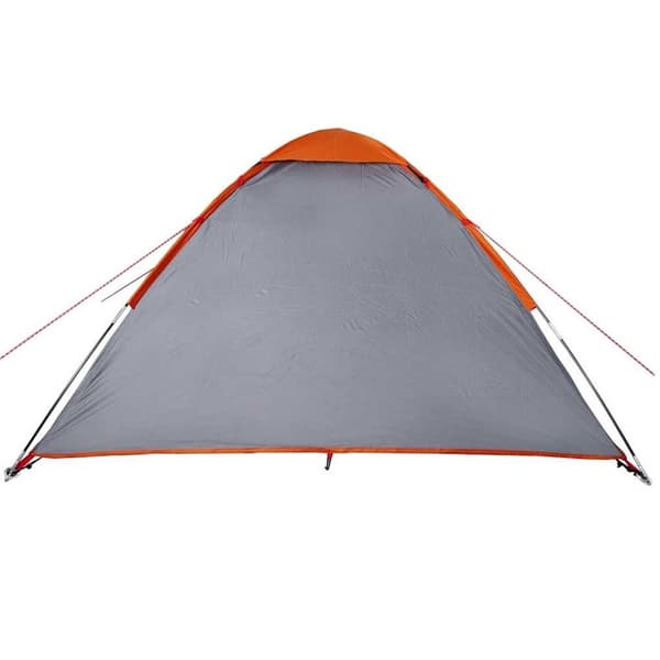 vidaXL Kuppeltelt for camping 2 personer grå og oransje vanntett