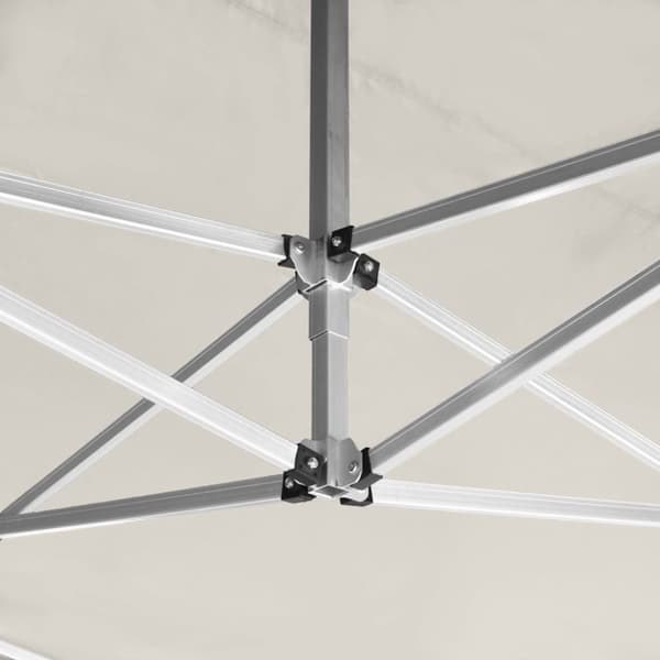 Hopfällbart partytält med väggar aluminium 4,5x3 m gräddvit