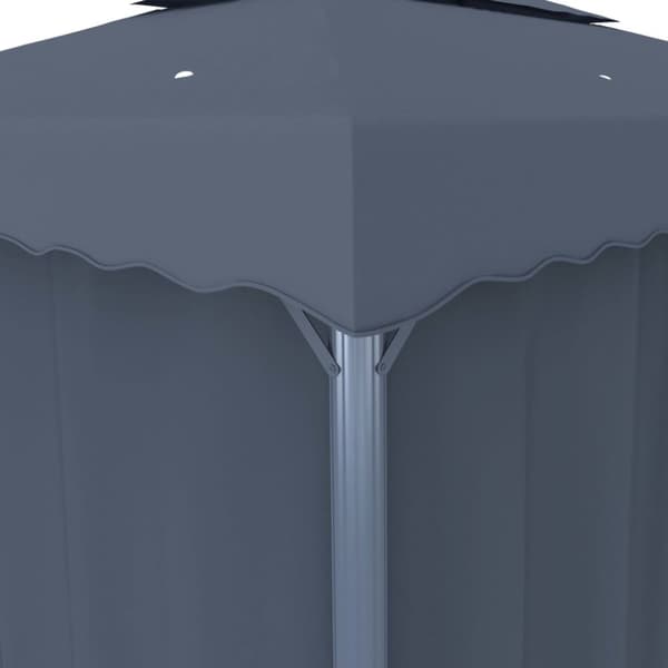 pavillon med gardin 4x3 m aluminium antracitgrå