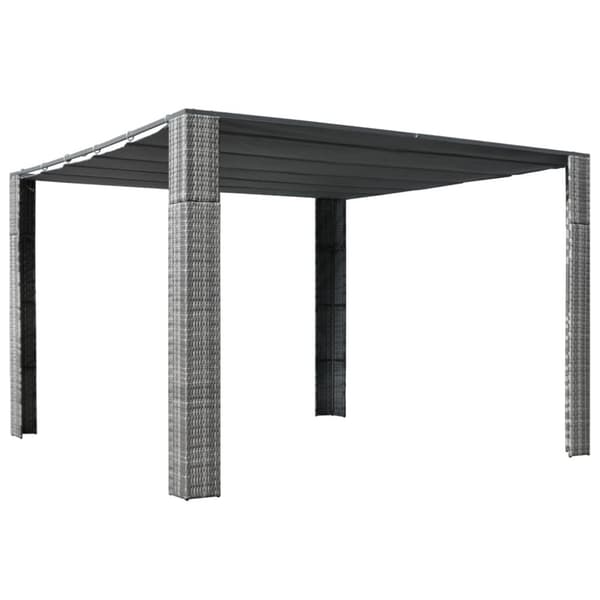 Paviljong med tak konstrotting 300x300x200 cm grå och antracit