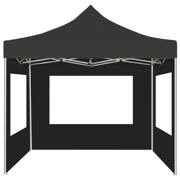 Hopfällbart partytält med väggar aluminium 3x3 m antracit