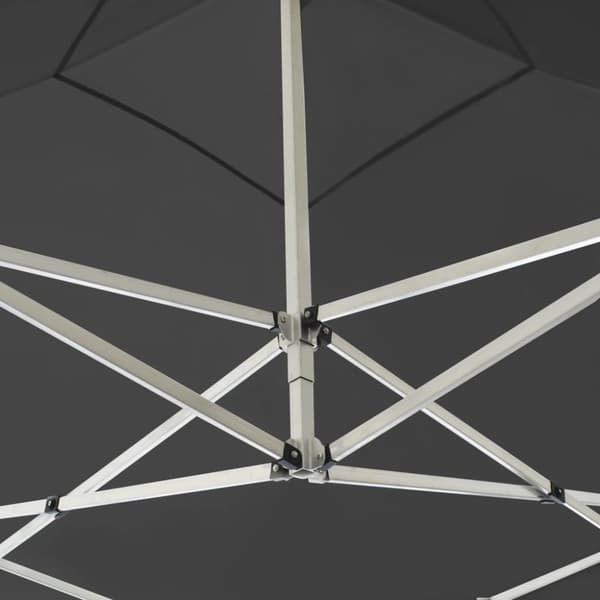 Hopfällbart partytält med väggar aluminium 3x3 m antracit