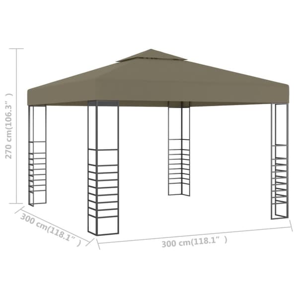 Paviljong 3x3 m taupe 180 g/m²