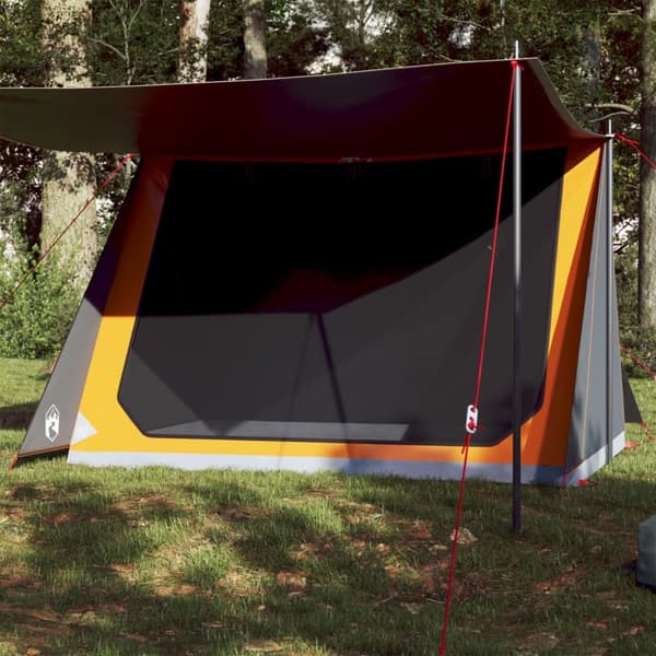 2-personers campingtelt vandtæt grå og orange