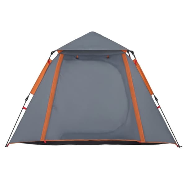 4-personers campingtelt kuppel quick-release grå og orange