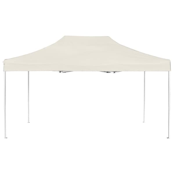 foldbart festtelt aluminium 4,5 x 3 m cremefarvet