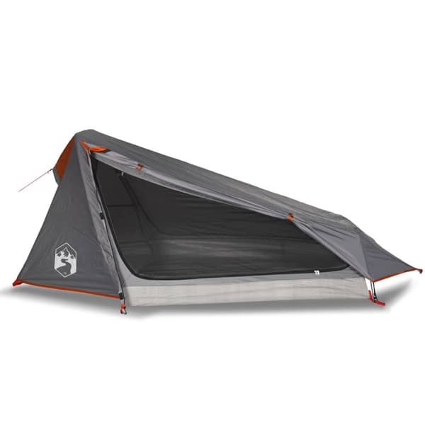 Campingtält tunnel 1 person grå och orange vattentätt
