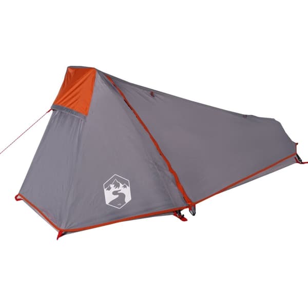 Campingtält tunnel 1 person grå och orange vattentätt
